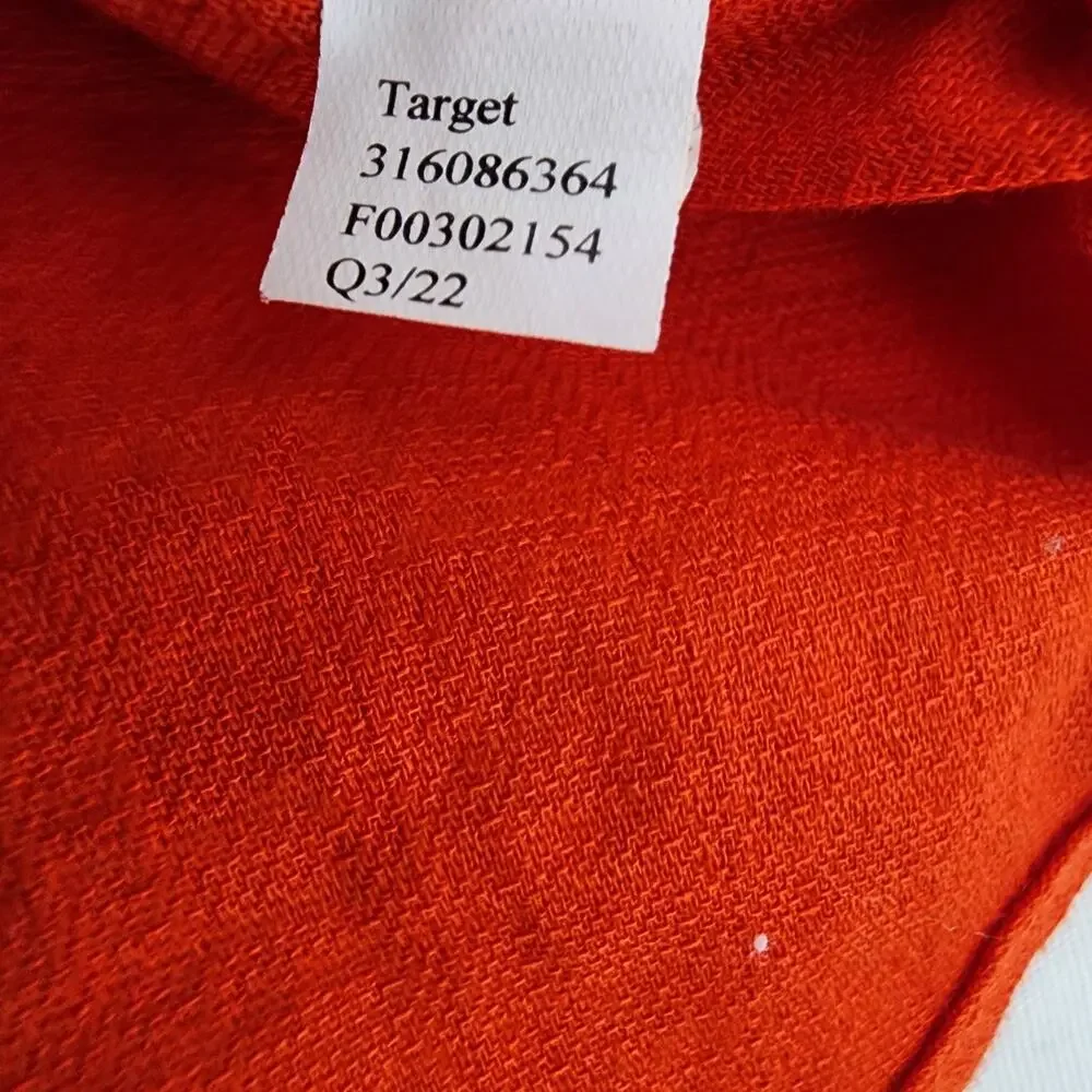 Knox Rose Womens Top XXL Orange V Neck Lace Up Flutter Short Sleeve Boho Casual